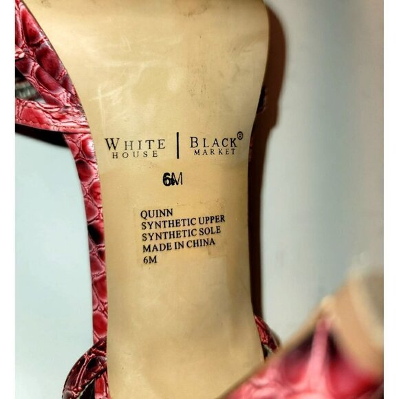 WHBM Faux Snakeskin Quinn Strappy Heel Peep Toe - Size 6M - Picture 11 of 11